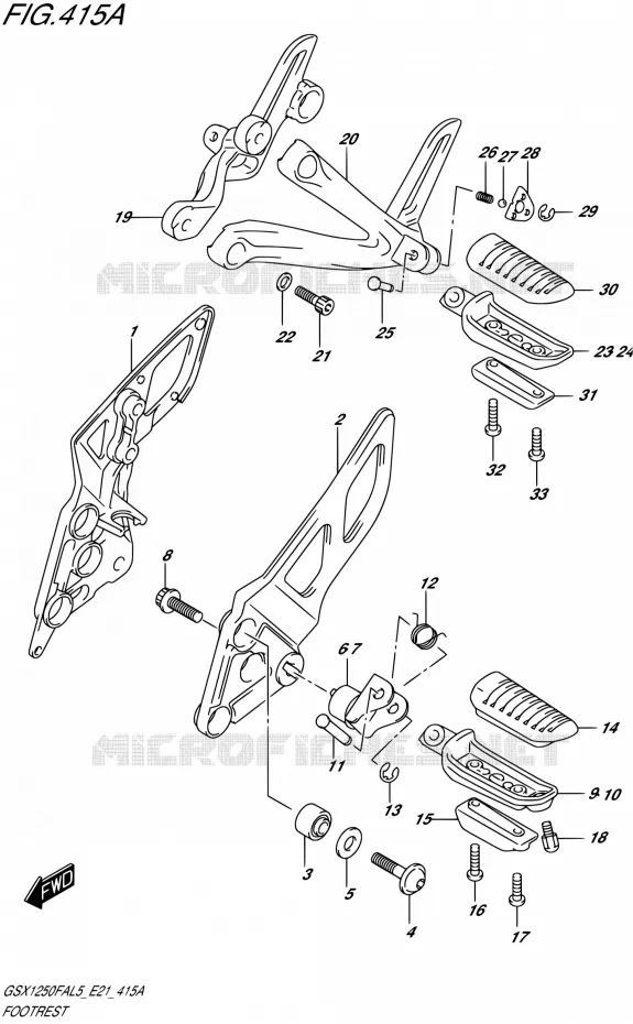 FOOTREST Suzuki MOTO 1250 GSX-F 2015  GSX1250FA L5 (E21)