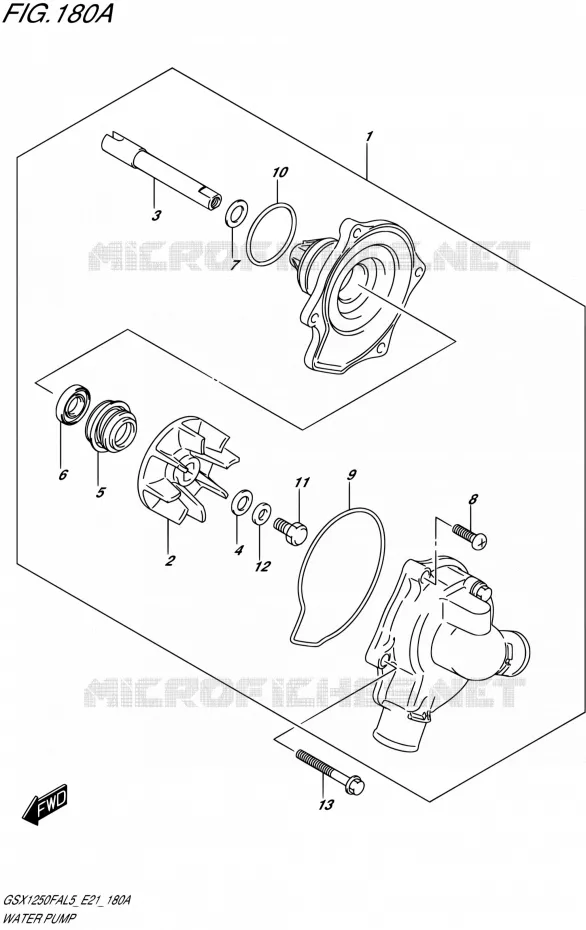 WATERPOMP Suzuki MOTO 1250 GSX-F 2015  GSX1250FA L5 (E21)