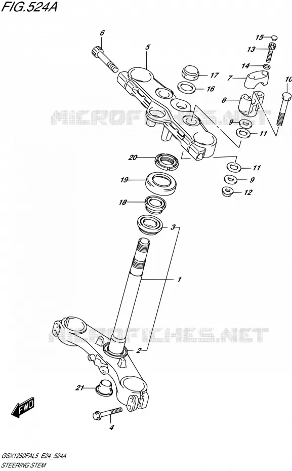 STUURKOLOM Suzuki MOTO 1250 GSX-F 2015  GSX1250FA L5 (E24)