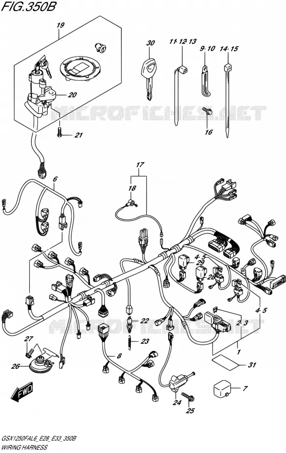 BEDRADING (GSX1250FAL6 E33) Suzuki MOTO 1250 GSX-F 2016  GSX1250FA L6 (E03,E28,E33)