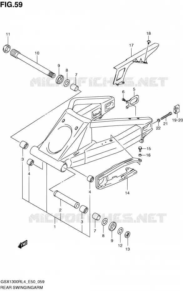 SWINGARM Suzuki MOTO 1300 HAYABUSA 2014  GSX1300R L4 (E50)