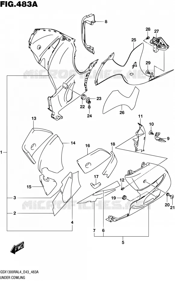 ONDERAANKLEDING Suzuki MOTO 1300 HAYABUSA 2014  GSX1300RA L4 (E43)