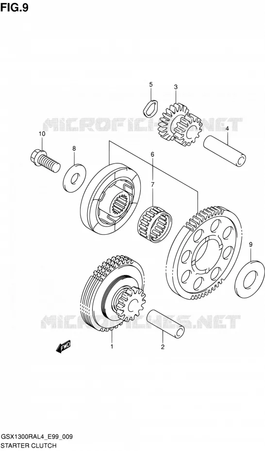 STARTMOTOR CLUTCH Suzuki MOTO 1300 HAYABUSA 2014  GSX1300RA L4 (E99)