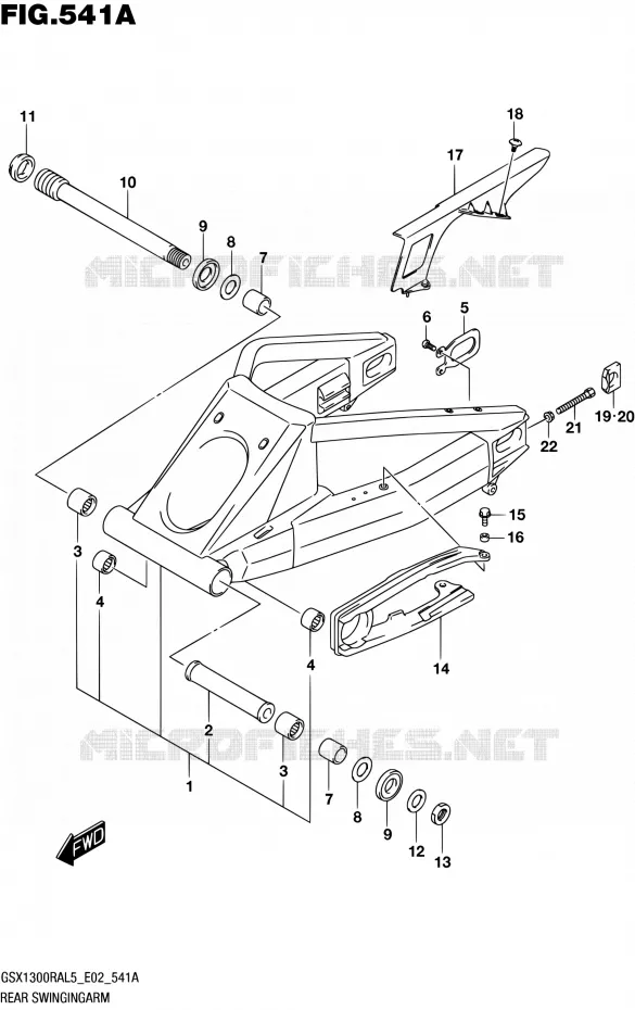 SWINGARM Suzuki MOTO 1300 HAYABUSA 2015  GSX1300RA L5 (E02)