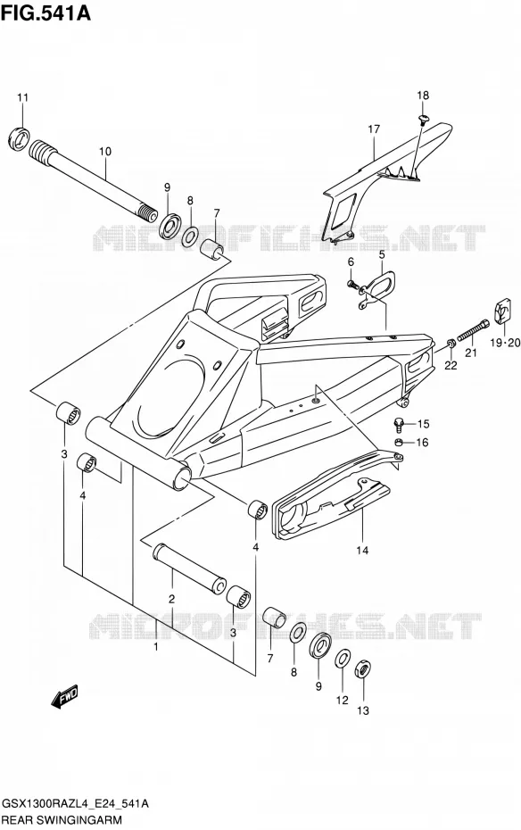 SWINGARM Suzuki MOTO 1300 HAYABUSA 2014  GSX1300RAZL4 (E24)