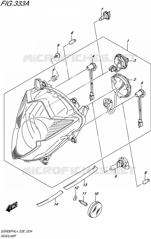 KOPLAMP Suzuki MOTO 650 GSX-F 2014  GSX650FA L4