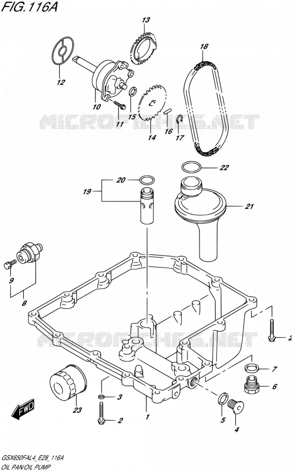 SUMP - OLIEPOMP Suzuki MOTO 650 GSX-F 2014  GSX650FA L4
