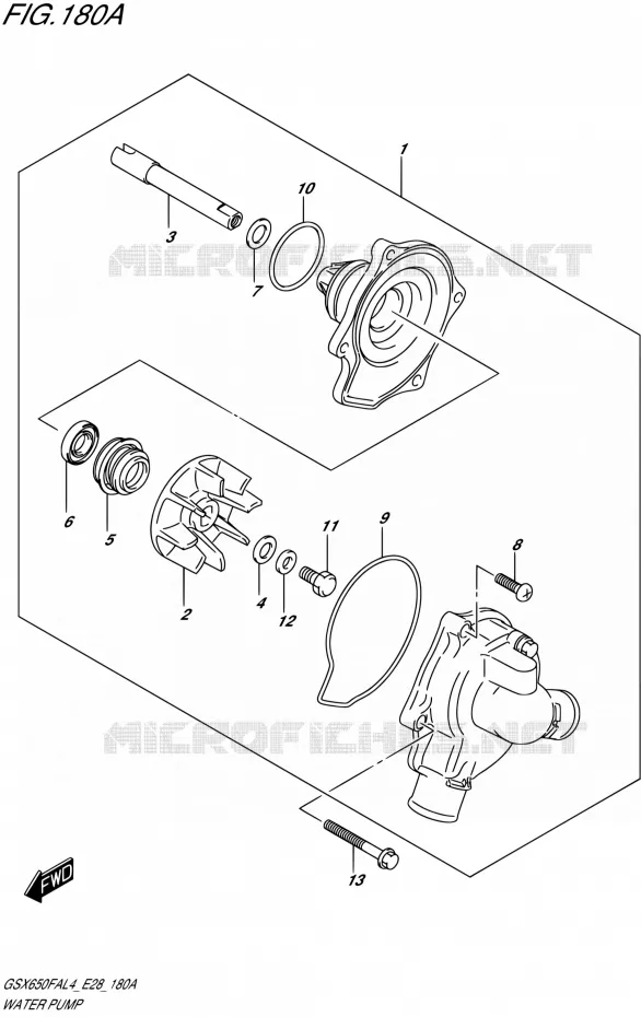 WATERPOMP Suzuki MOTO 650 GSX-F 2014  GSX650FA L4
