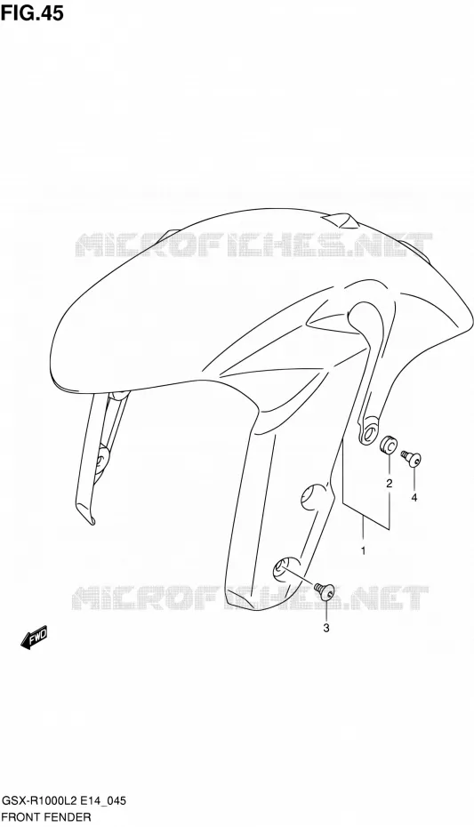 FRONT FENDER Suzuki MOTO 1000 GSX-R 2012  GSX-R1000 L2 (E14)