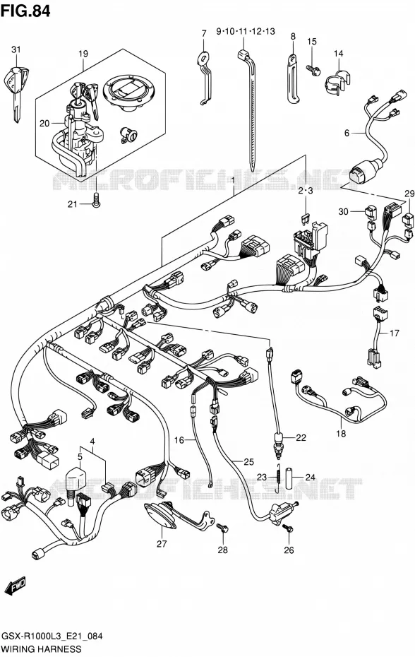BEDRADING (GSX-R1000ZUFL3 E21) Suzuki MOTO 1000 GSX-R 2013  GSX-R1000 L3/GSX-R1000Z L3 (E24)