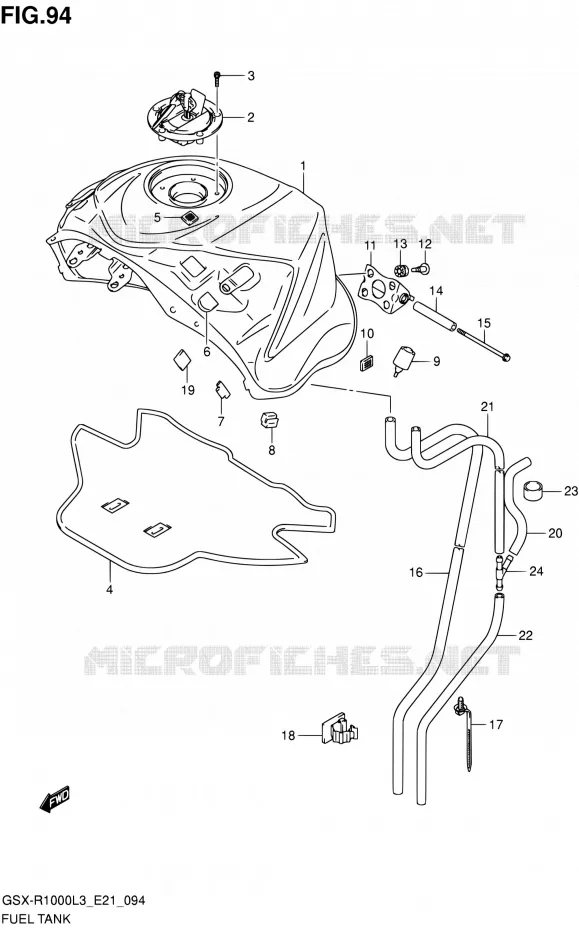 BENZINETANK (GSX-R1000L3 E21) Suzuki MOTO 1000 GSX-R 2013  GSX-R1000 L3/GSX-R1000Z L3 (E24)