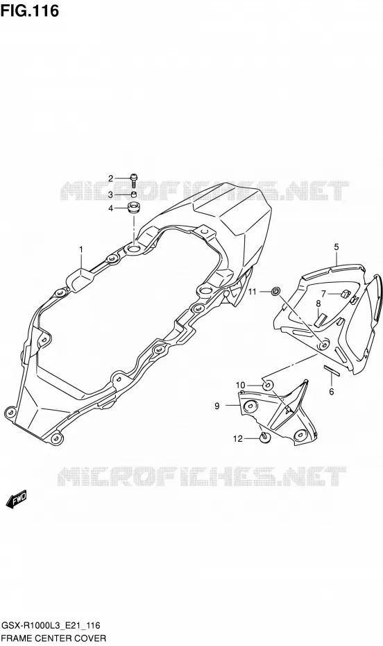 CENTRAL KUIP (GSX-R1000ZL3 E24) Suzuki MOTO 1000 GSX-R 2013  GSX-R1000 L3/GSX-R1000Z L3 (E24)