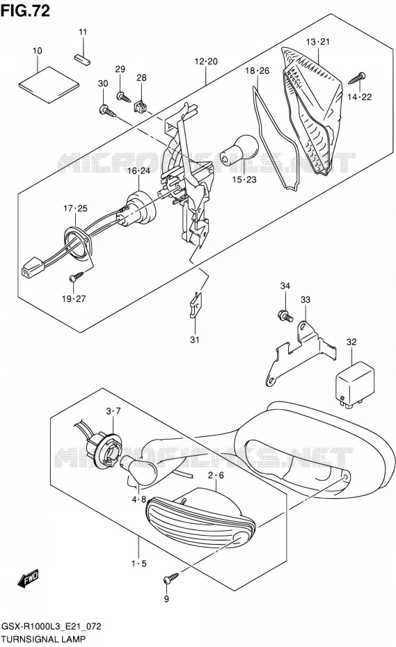 INDICATOREN Suzuki MOTO 1000 GSX-R 2013  GSX-R1000 L3/GSX-R1000Z L3 (E24)