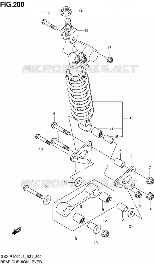 SCHOKBREKER AANEENSCHAKELING (GSX-R1000ZL3 E24) Suzuki MOTO 1000 GSX-R 2013  GSX-R1000 L3/GSX-R1000Z L3 (E24)