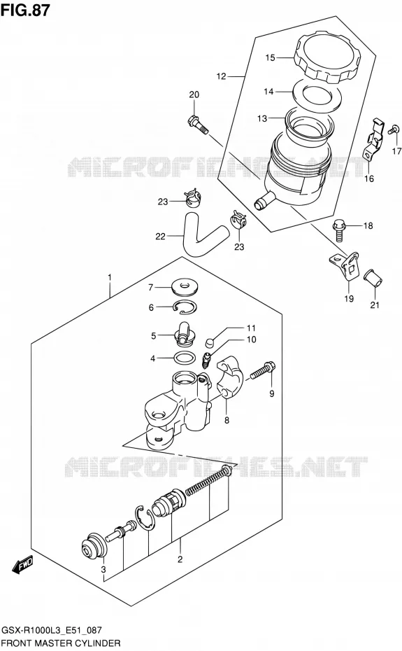 FRONT HOOFDREMCILINDER Suzuki MOTO 1000 GSX-R 2013  GSX-R1000 L3/GSX-R1000Z L3 (E51)