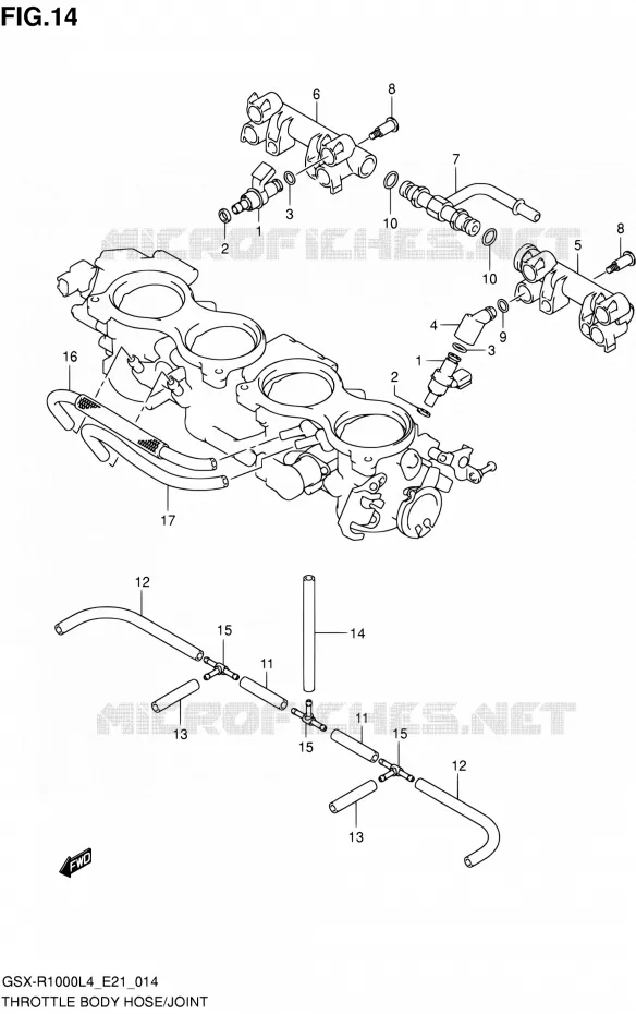 GASKLEPHUIS (GSX-R1000L4 E21) Suzuki MOTO 1000 GSX-R 2014  GSX-R1000 L4 (E21)