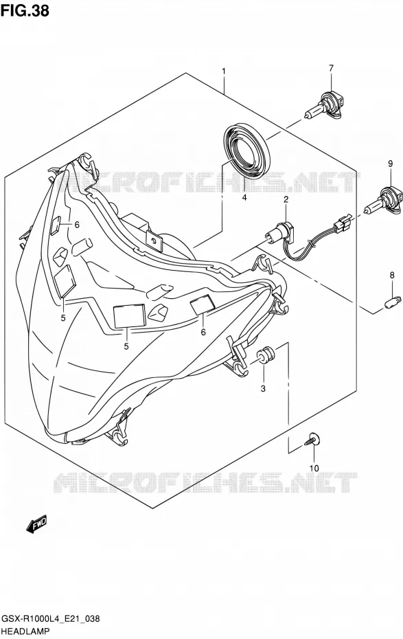 KOPLAMP (GSX-R1000L4 E21) Suzuki MOTO 1000 GSX-R 2015  GSX-R1000 L4 (E21)