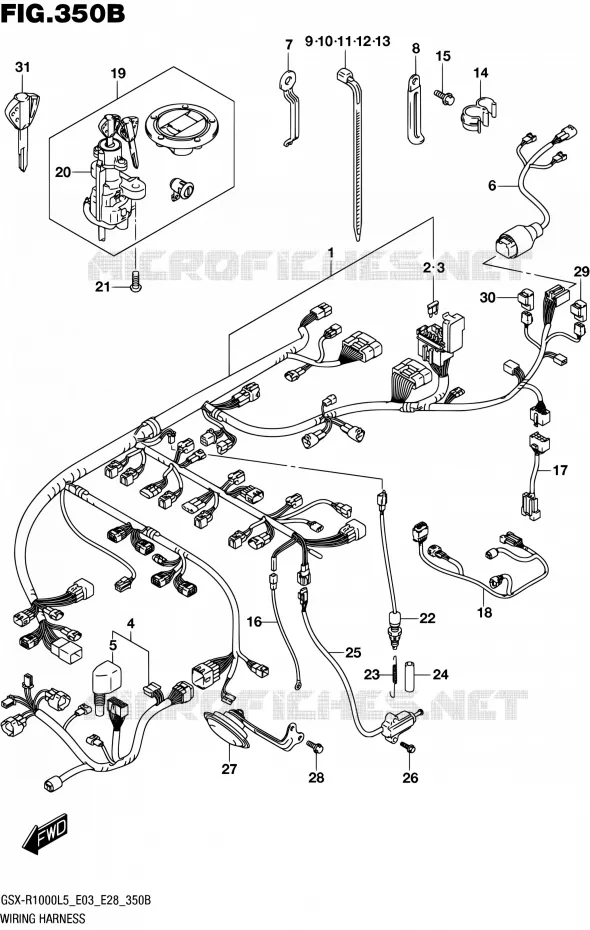 BEDRADING (GSX-R1000L5 E28) Suzuki MOTO 1000 GSX-R 2015  GSX-R1000 L5 (E03,E28,E33)