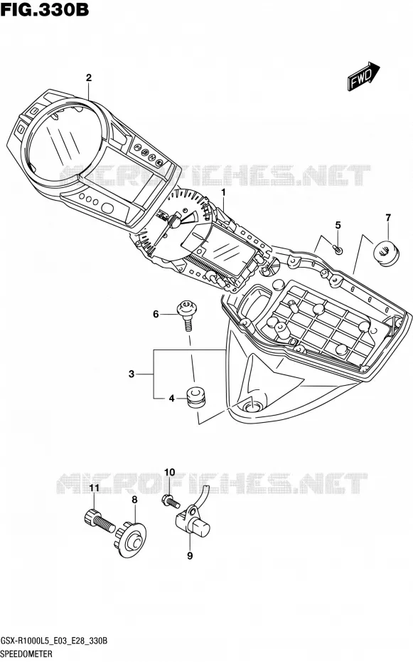 SNELHEIDSMETER (GSX-R1000L5 E28) Suzuki MOTO 1000 GSX-R 2015  GSX-R1000 L5 (E03,E28,E33)