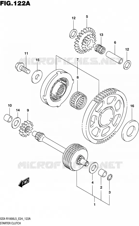 STARTMOTOR CLUTCH Suzuki MOTO 1000 GSX-R 2015  GSX-R1000 L5 (E24)