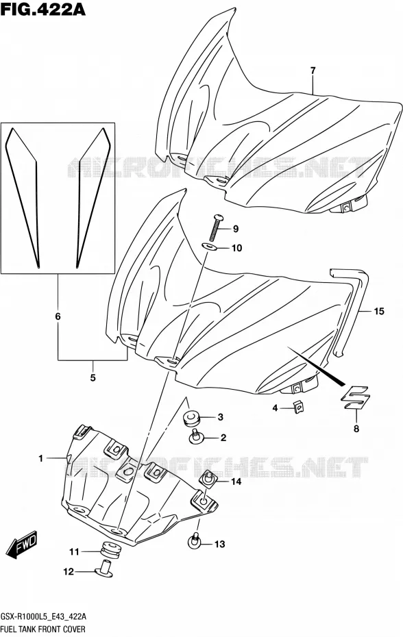 FUEL TANK VOORKLEP Suzuki MOTO 1000 GSX-R 2015  GSX-R1000 L5 (E43)