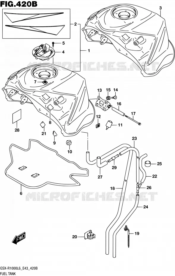 BENZINETANK (GSX-R1000AL6 E43) Suzuki MOTO 1000 GSX-R 2016  GSX-R1000 L6 (E43)
