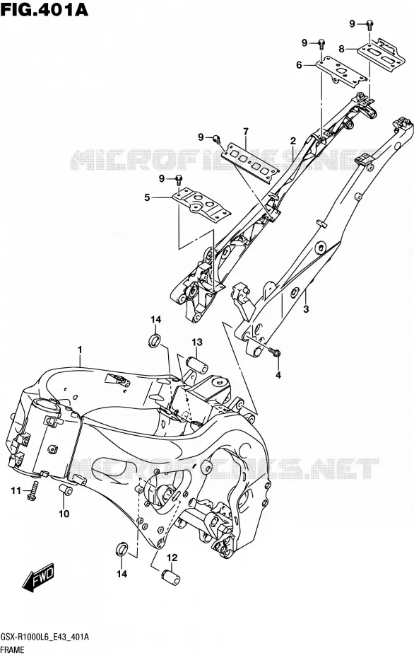 FRAME (GSX-R1000L6 E43) Suzuki MOTO 1000 GSX-R 2016  GSX-R1000 L6 (E43)