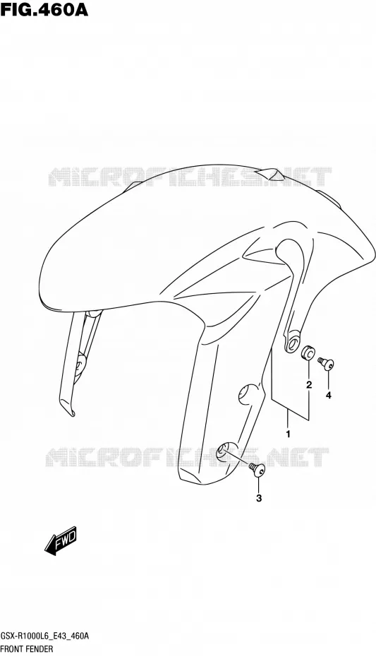 FRONT FENDER (GSX-R1000L6 E43) Suzuki MOTO 1000 GSX-R 2016  GSX-R1000 L6 (E43)