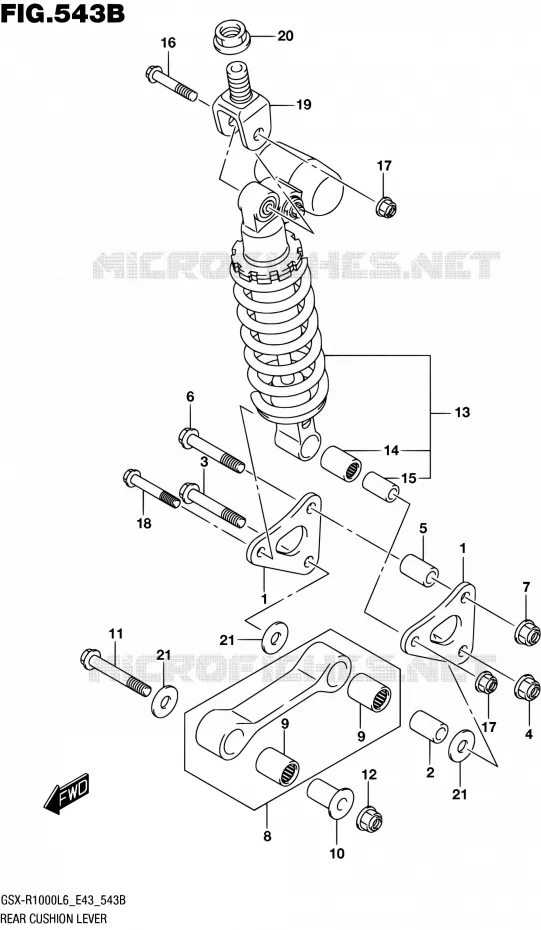 SCHOKBREKER AANEENSCHAKELING (GSX-R1000AL6 E43) Suzuki MOTO 1000 GSX-R 2016  GSX-R1000 L6 (E43)