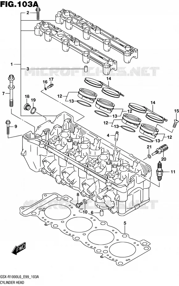 CILINDERKOP Suzuki MOTO 1000 GSX-R 2016  GSX-R1000 L6 (E99)