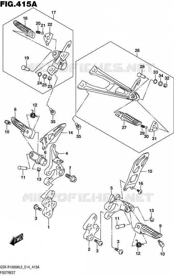 FOOTREST Suzuki MOTO 1000 GSX-R 2015  GSX-R1000A L5 (E14)