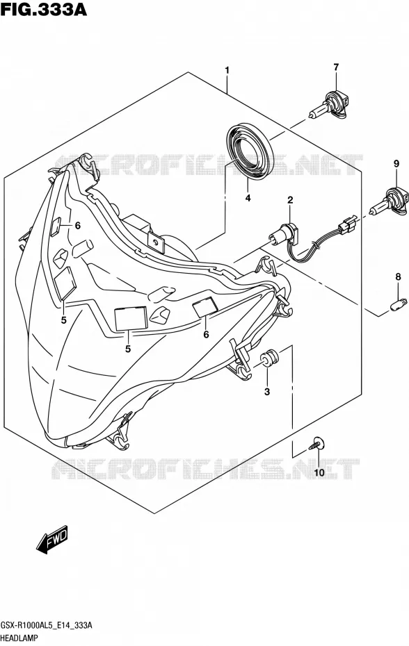 KOPLAMP Suzuki MOTO 1000 GSX-R 2015  GSX-R1000A L5 (E14)