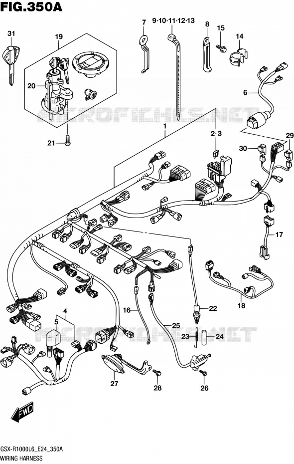 BEDRADING (GSX-R1000L6 E24) Suzuki MOTO 1000 GSX-R 2016  GSX-R1000A L6 (E24)