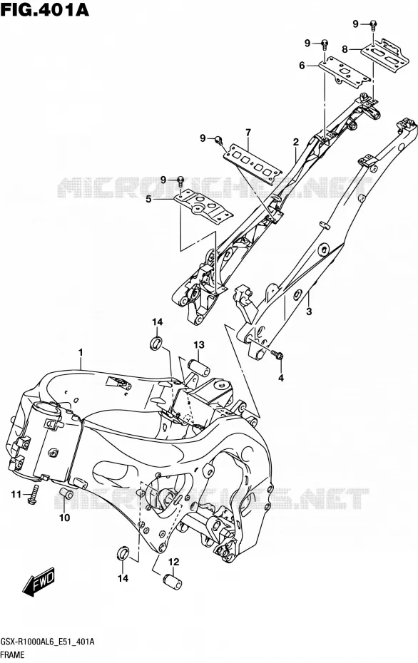FRAME Suzuki MOTO 1000 GSX-R 2016  GSX-R1000A L6 (E51)