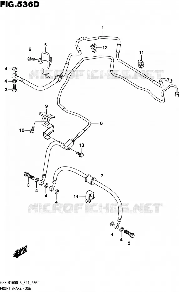 FRONT REMSLANG (GSX-R1000AUFL6 E21) Suzuki MOTO 1000 GSX-R 2016  GSX-R1000UF L6 (E21)
