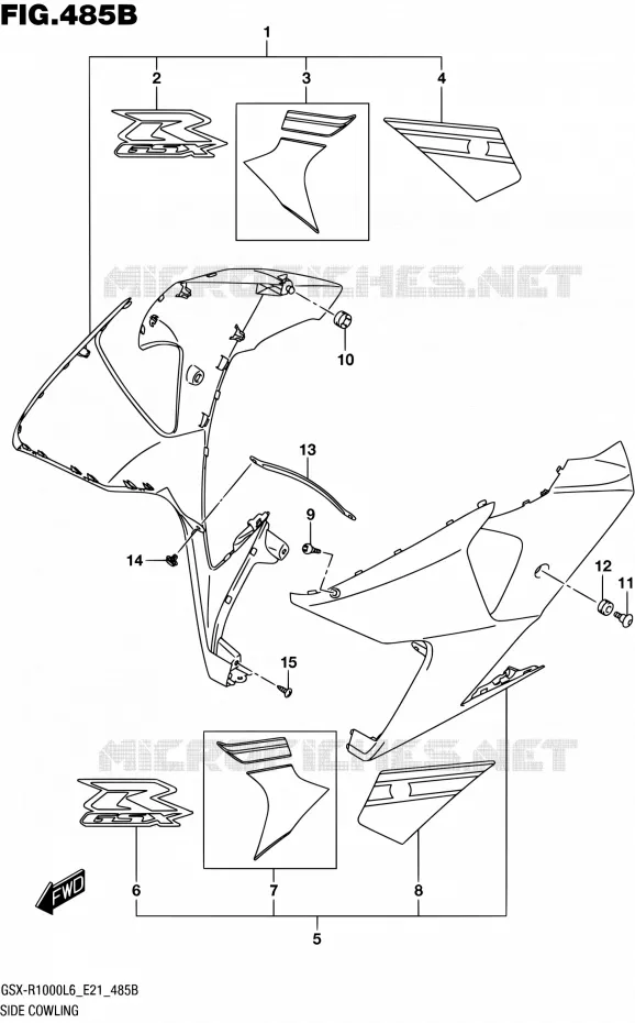 SIDE KUIP (AJP,JSP) Suzuki MOTO 1000 GSX-R 2016  GSX-R1000UF L6 (E21)