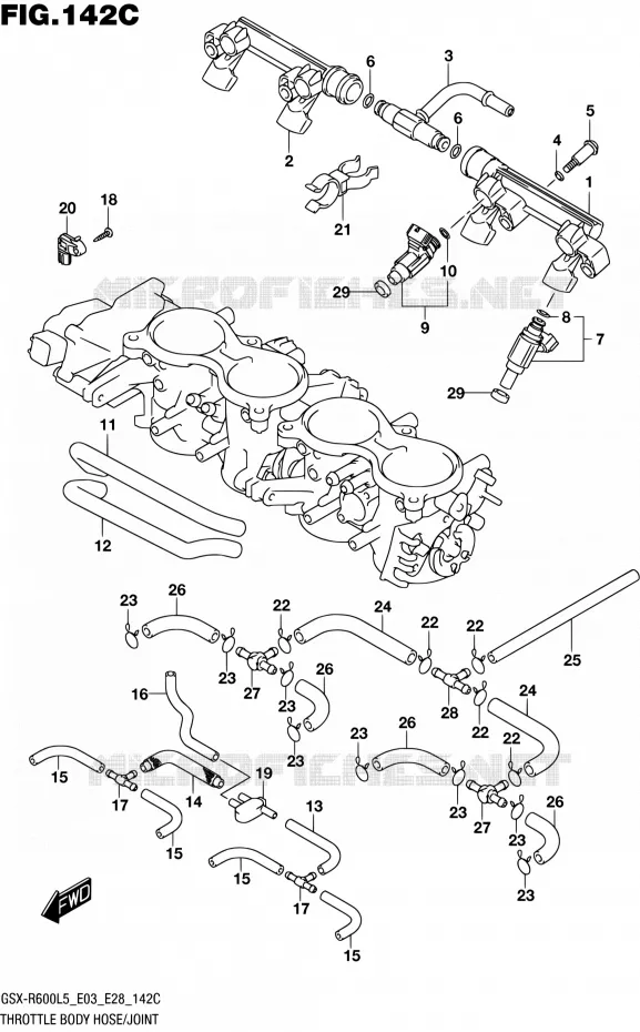 GASKLEPHUIS (GSX-R600L5 E33) Suzuki MOTO 600 GSX-R 2015  GSX-R600 L5 (E03,E28,E33)
