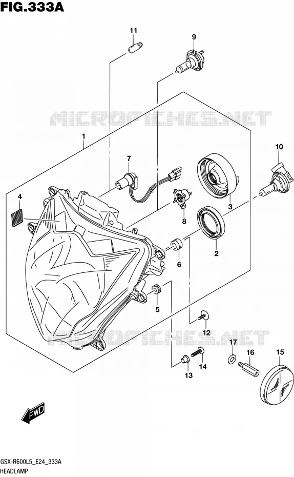 KOPLAMP Suzuki MOTO 600 GSX-R 2015  GSX-R600 L5 (E24)
