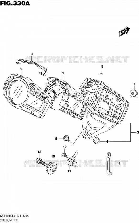 SNELHEIDSMETER Suzuki MOTO 600 GSX-R 2015  GSX-R600 L5 (E24)