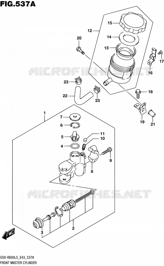 FRONT HOOFDREMCILINDER Suzuki MOTO 600 GSX-R 2015  GSX-R600 L5 (E43)