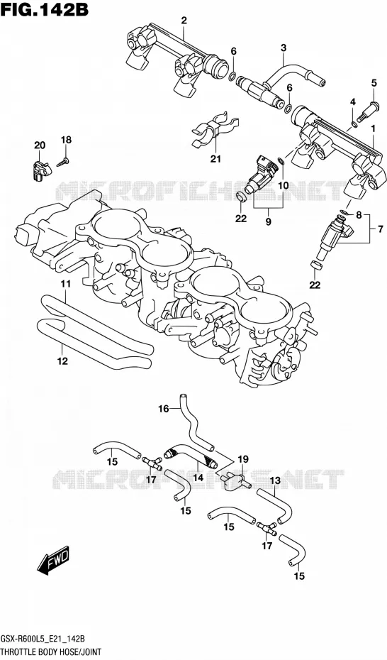 GASKLEPHUIS (GSX-R600UFL5 E21) Suzuki MOTO 600 GSX-R 2015  GSX-R600UF L5 (E21)