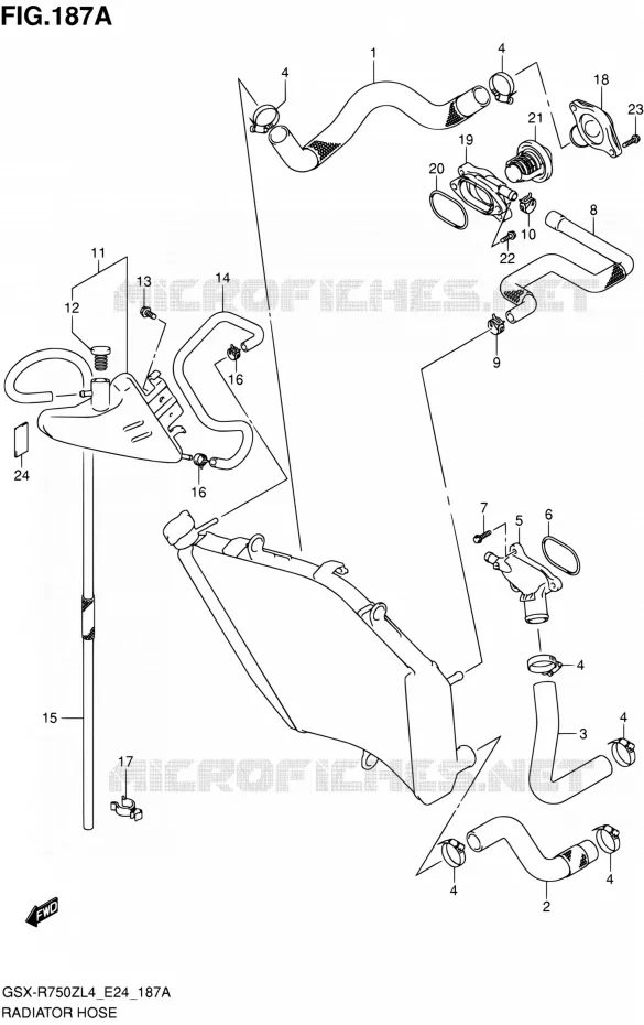 RADIATOR SLANG Suzuki MOTO 750 GSX-R 2014  GSX-R750Z L4 (E24)
