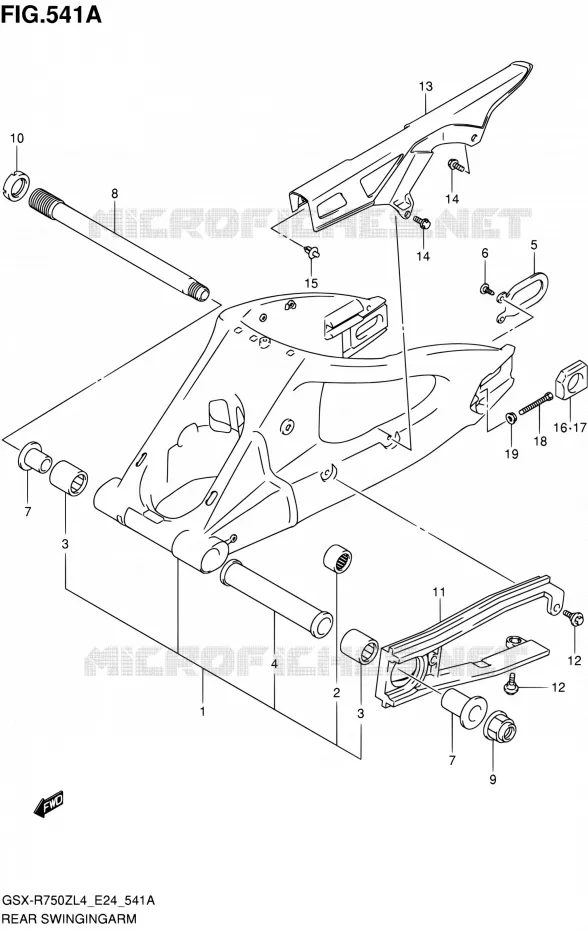 SWINGARM Suzuki MOTO 750 GSX-R 2014  GSX-R750Z L4 (E24)