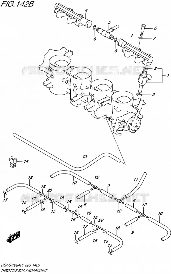 GASKLEPHUIS (GSX-S1000AL6 E33) Suzuki MOTO 1000 GSX-S 2016  GSX-S1000A L6 (E03,E33)