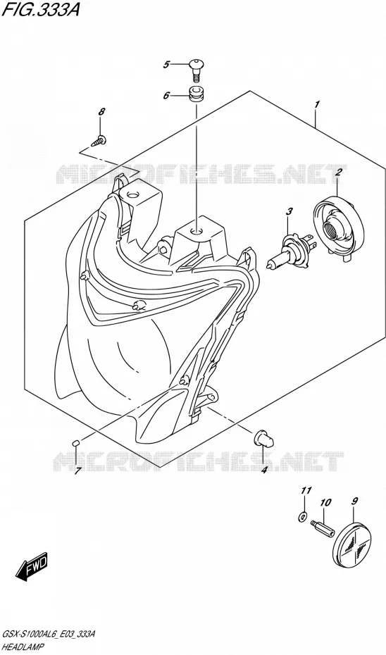 KOPLAMP Suzuki MOTO 1000 GSX-S 2016  GSX-S1000A L6 (E03,E33)