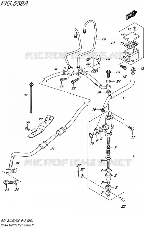 ACHTER HOOFDREMCILINDER Suzuki MOTO 1000 GSX-S 2016  GSX-S1000A L6 (E12)