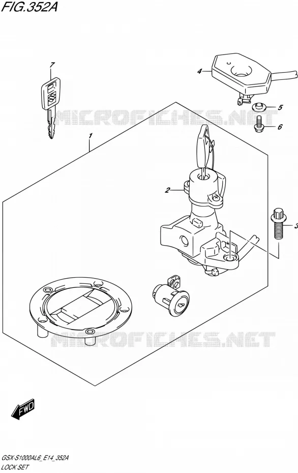 LOCK SET Suzuki MOTO 1000 GSX-S 2016  GSX-S1000A L6 (E14)