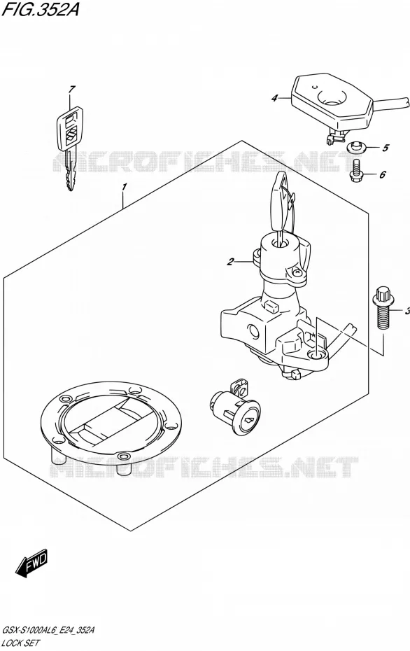 LOCK SET Suzuki MOTO 1000 GSX-S 2016  GSX-S1000A L6 (E24)