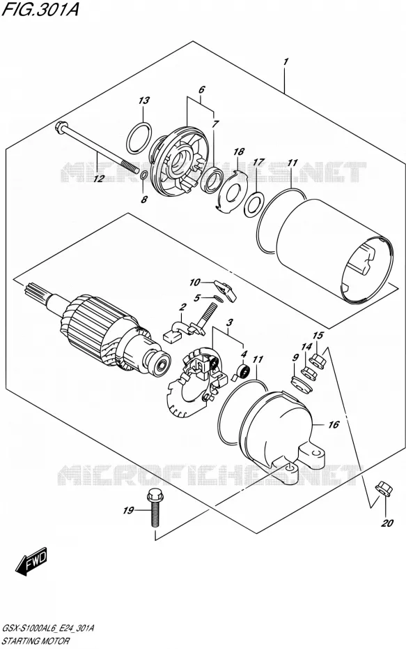 STARTMOTOR Suzuki MOTO 1000 GSX-S 2016  GSX-S1000A L6 (E24)