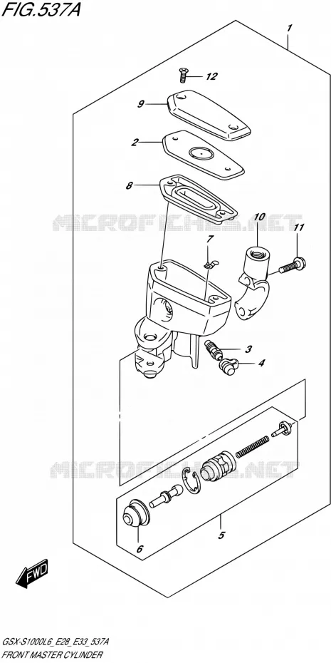 FRONT HOOFDREMCILINDER Suzuki MOTO 1000 GSX-S 2016  GSX-S1000A L6 (E28 E33)